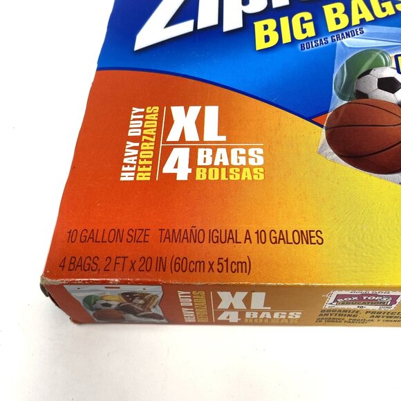 Ziploc Heavy Duty Big Bags XL 10 Gallons Zip Storage Organization 2 Bags Only - Picture 3 of 7